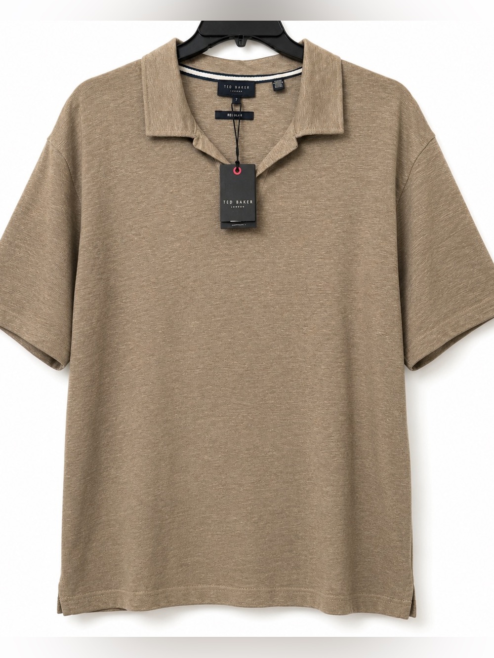 Ted Baker Flinpo 100% Linen Polo Olive Men’s Size 7 3XL *NEW* NWT